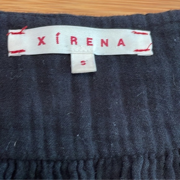 Xirena Tired Kendall Black Crinkle Gauze Midi Dress Size Small Button Front - Picture 10 of 10